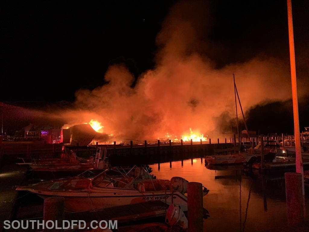 Early morning fire on Hobart Road in Southold